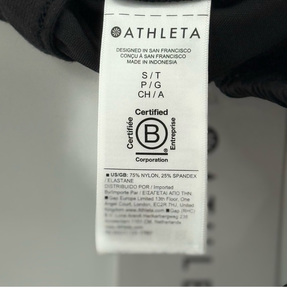 NWT Athleta Finish Line Straight Leg Trendy Track Pant Black/White Size S Tall - Picture 12 of 13